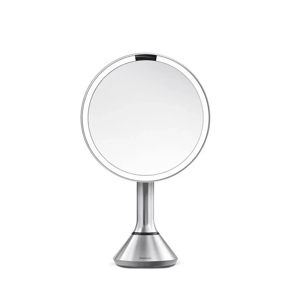 Simplehuman 8” Round Sensor Make-up Mirror 5x Cordless | Stainless Steel ST3052